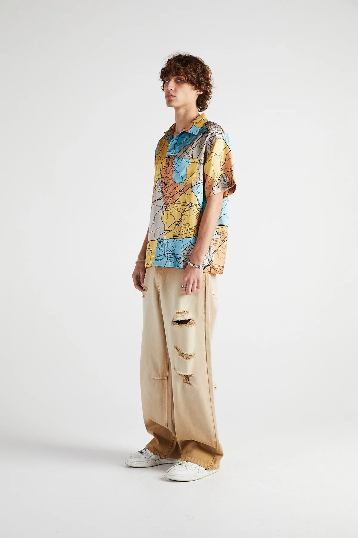 RtA Silk Print Shirt Road Map
