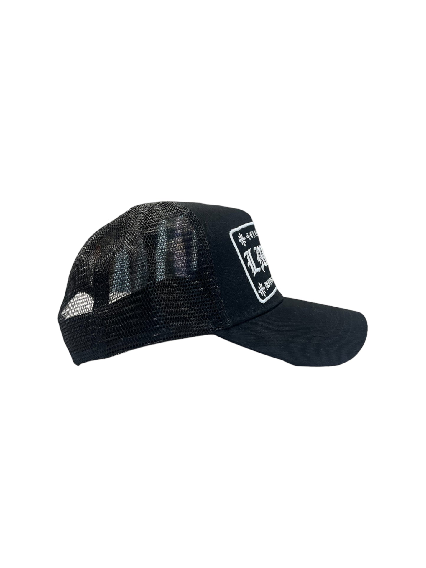 LMNTS Old English Trucker Hat (Black)