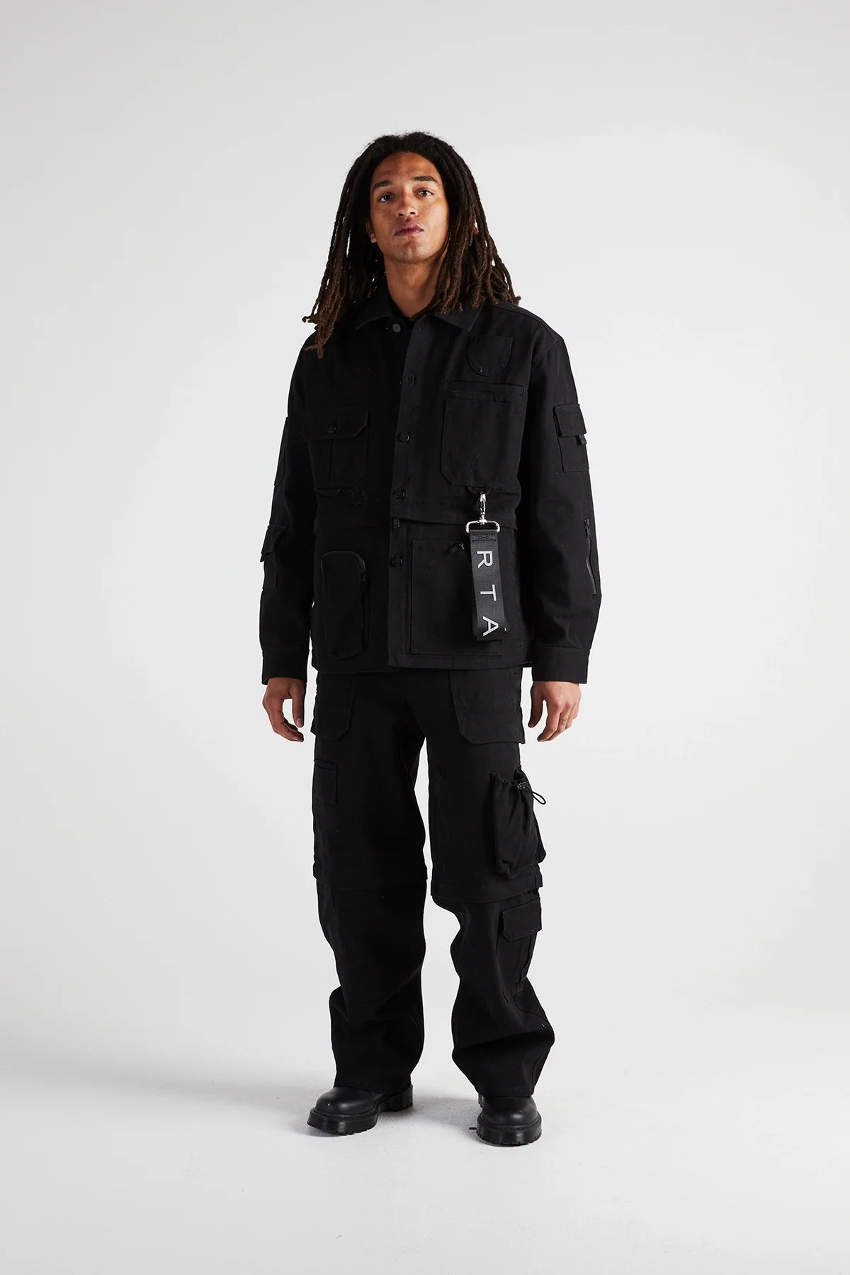 RtA Multi Pocket Cargo Pant Black Destroyed