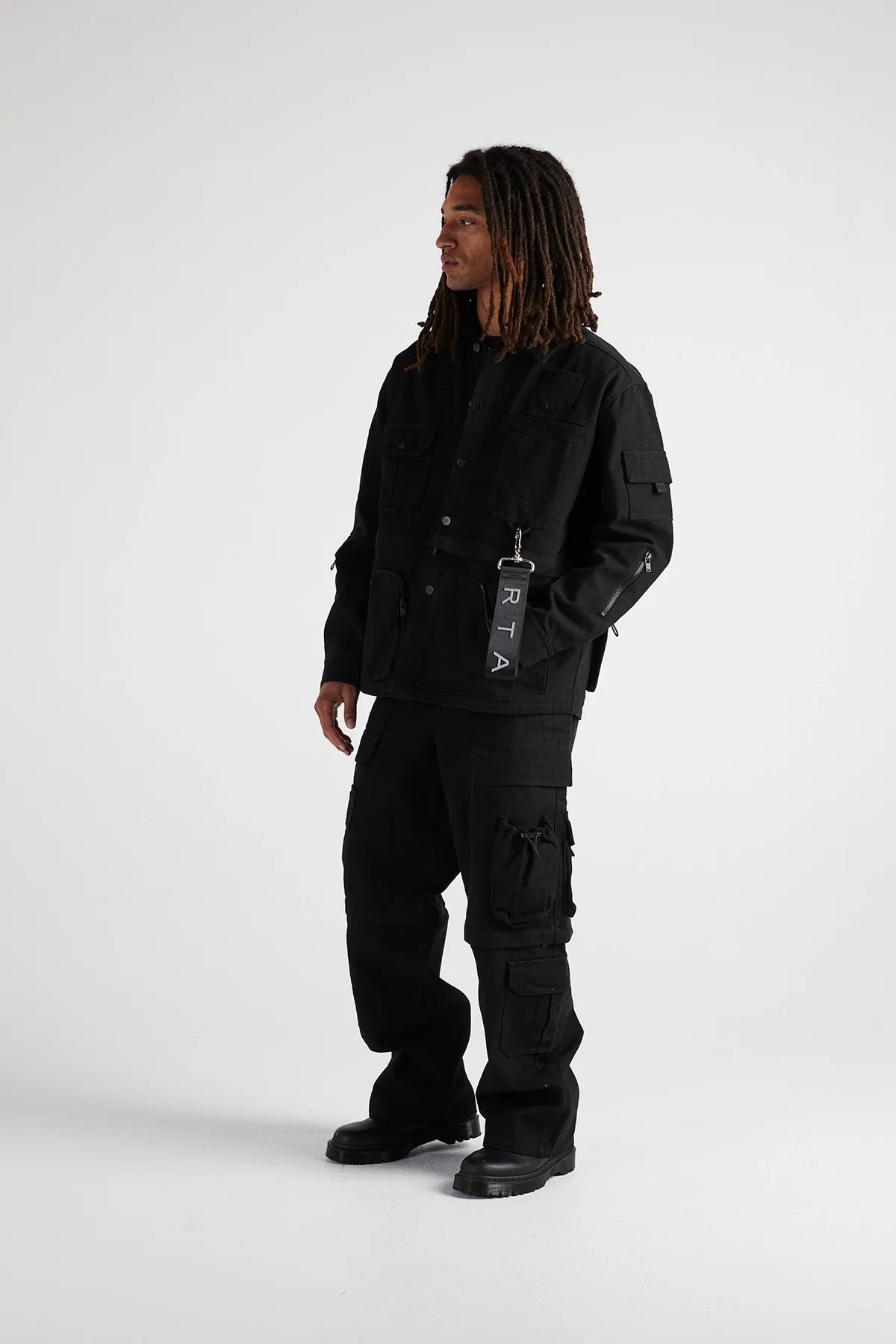 RtA Multi Pocket Jacket Black Destroyed