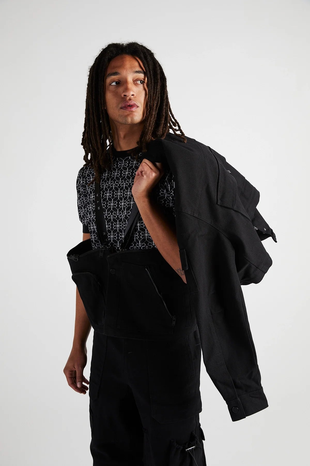 RtA Multi Pocket Jacket Black Destroyed