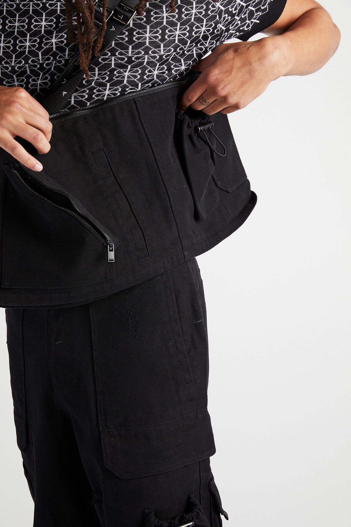 RtA Multi Pocket Jacket Black Destroyed