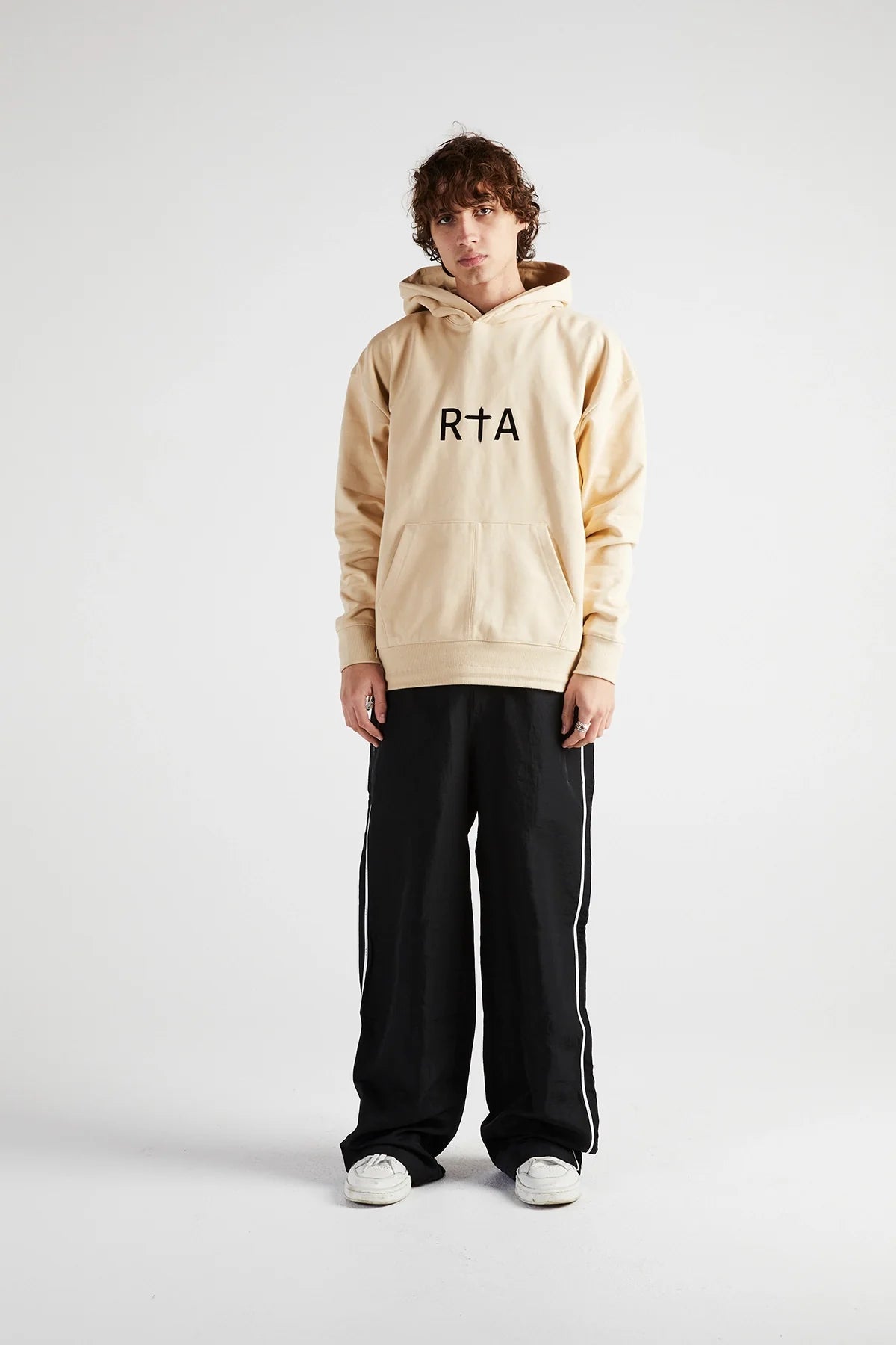 RtA Oversized Hoodie White Pepper