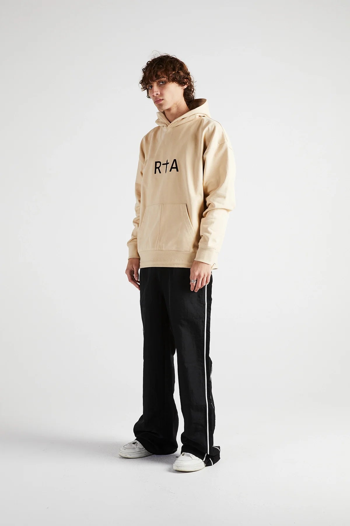 RtA Oversized Hoodie White Pepper