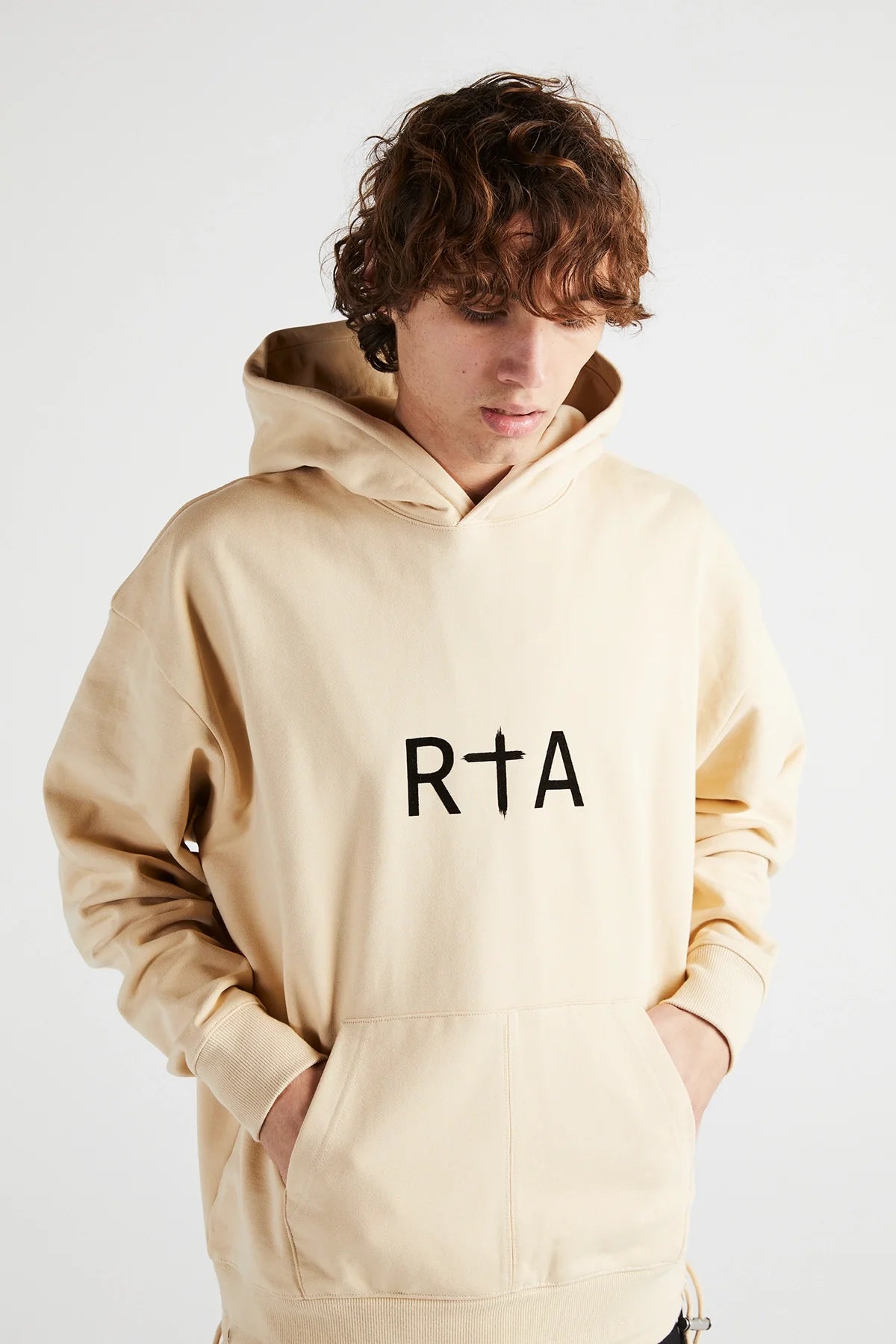 RtA Oversized Hoodie White Pepper