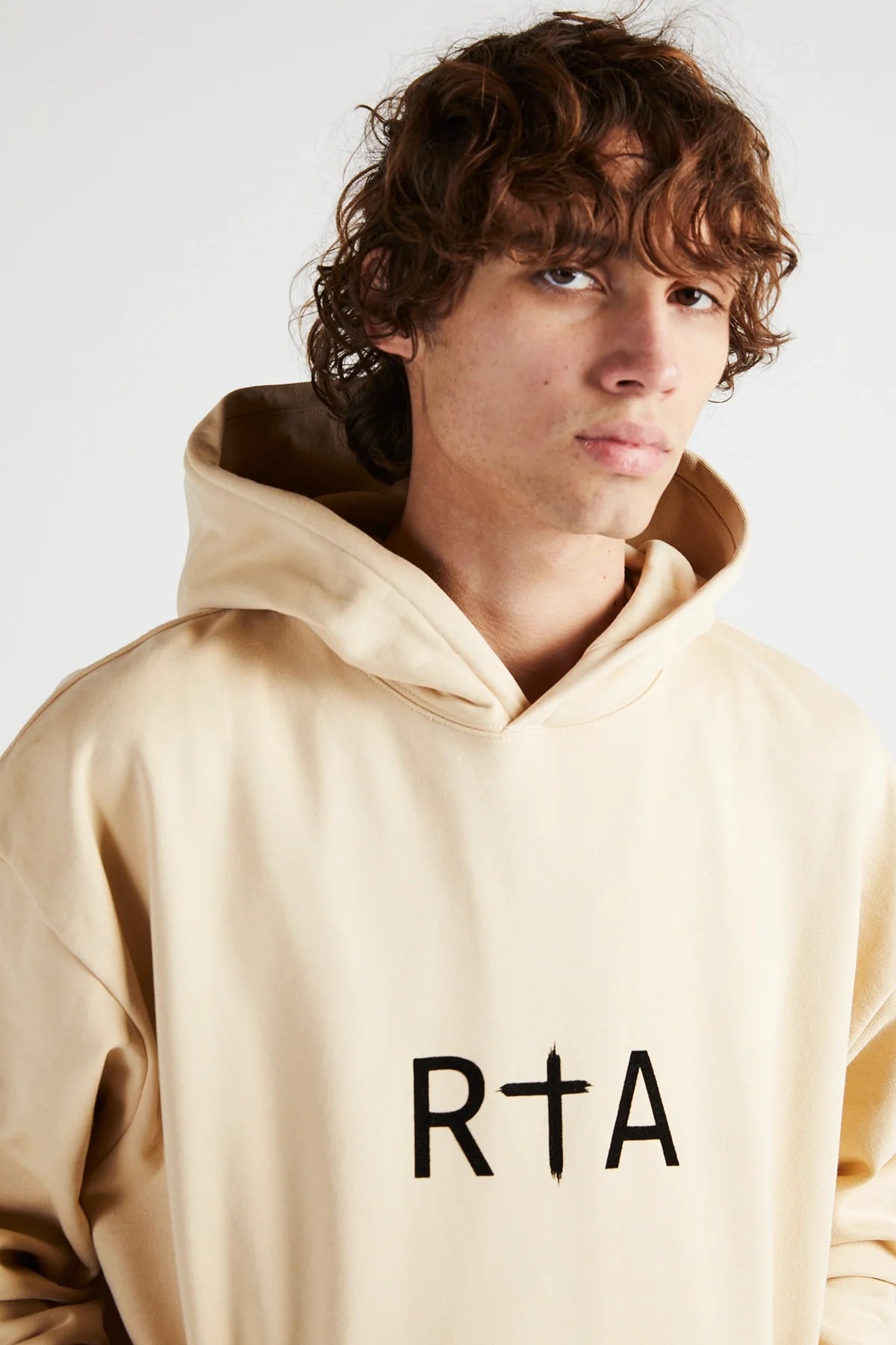 RtA Oversized Hoodie White Pepper