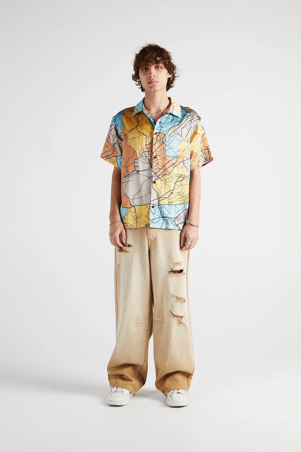 RtA Silk Print Shirt Road Map