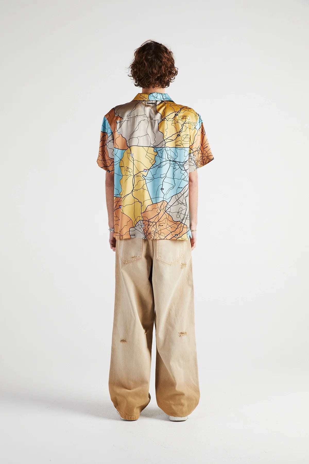 RtA Silk Print Shirt Road Map
