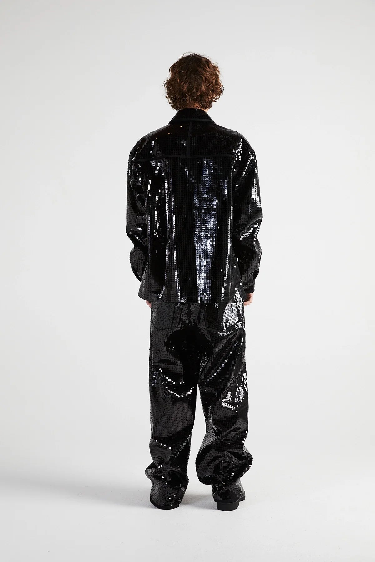 RtA Chest Pocket Shacket - Black Sequin