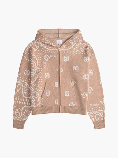 Rhude Bandana Knit Zip Up