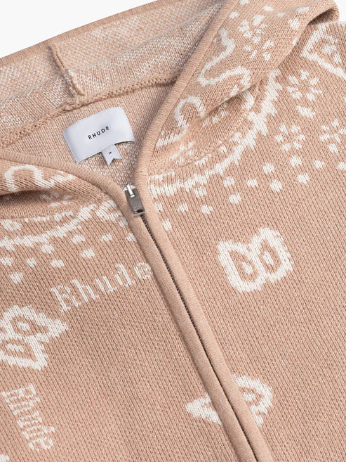 Rhude Bandana Knit Zip Up