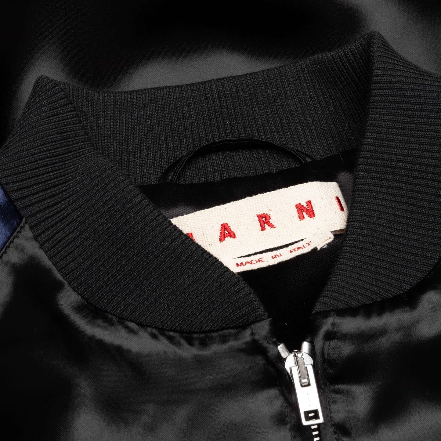 Marni Black Satin Bomber