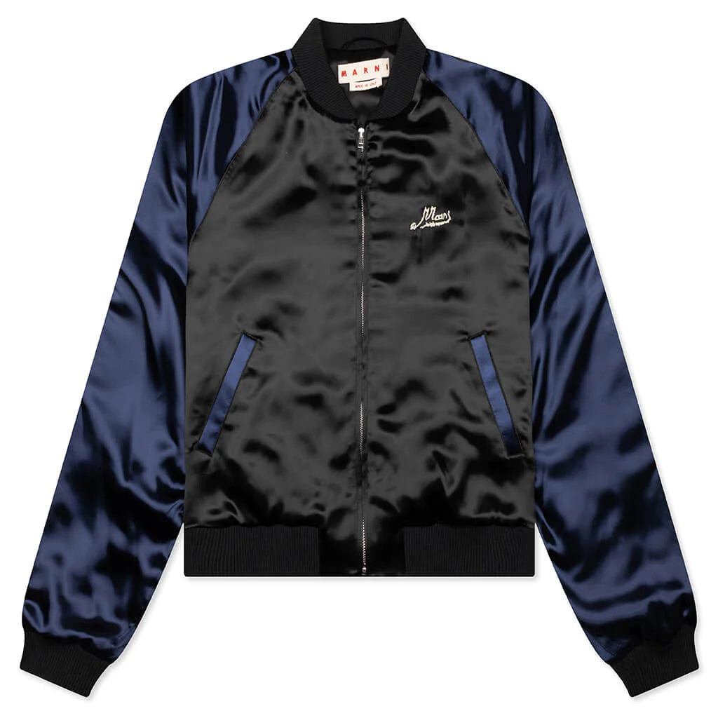 Marni Black Satin Bomber