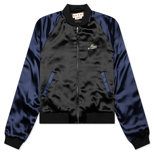 Marni Black Satin Bomber