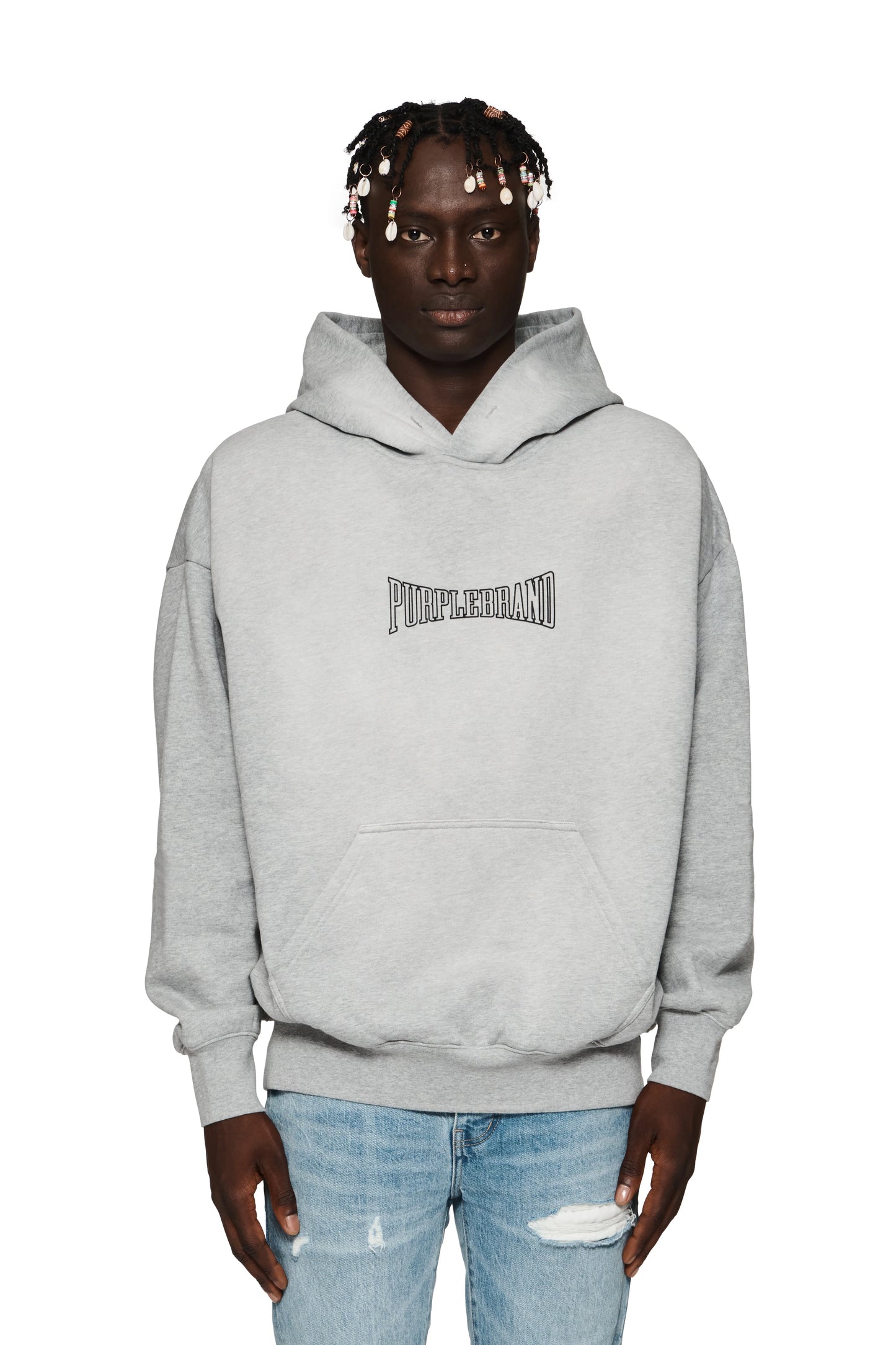 Purple Brand Heavyweight Hoodie Grey
