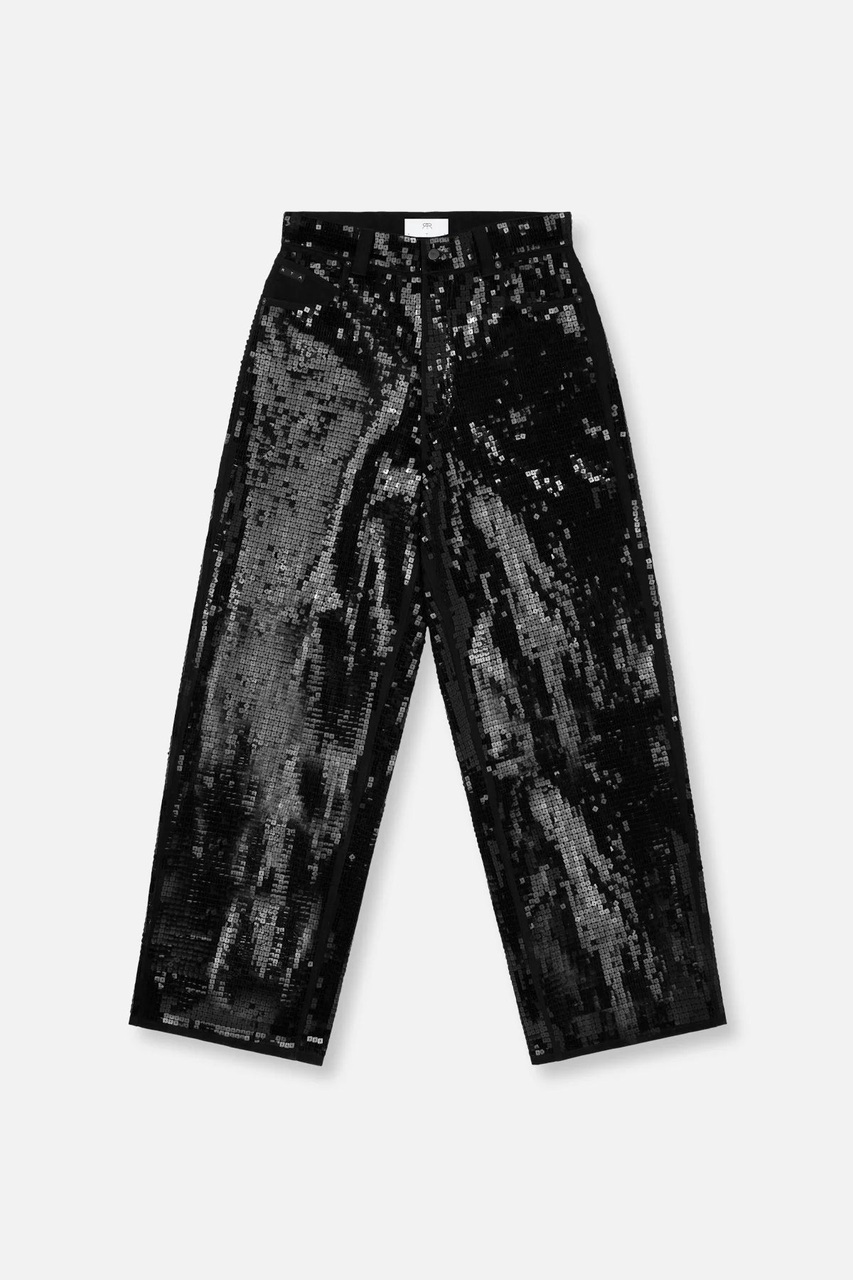 RtA Wide Leg Jean - Black Sequin