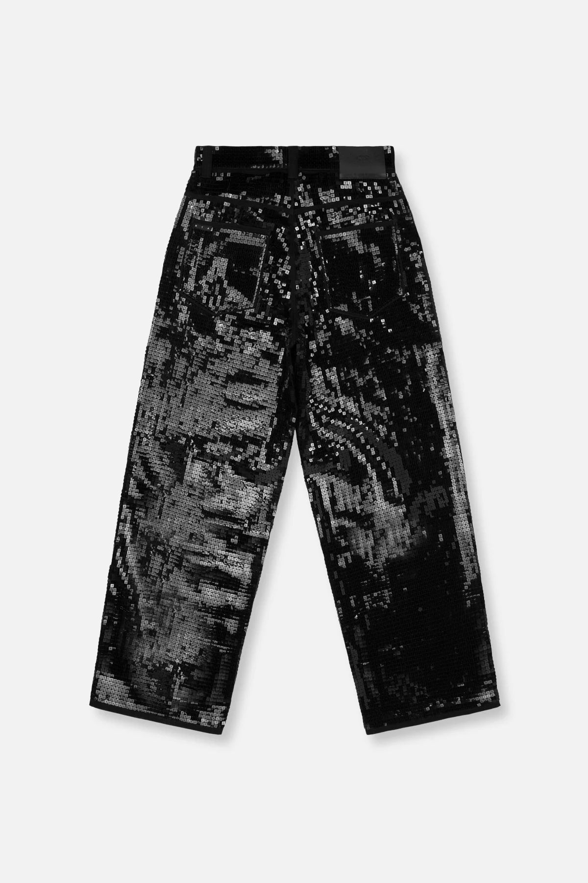 RtA Wide Leg Jean - Black Sequin