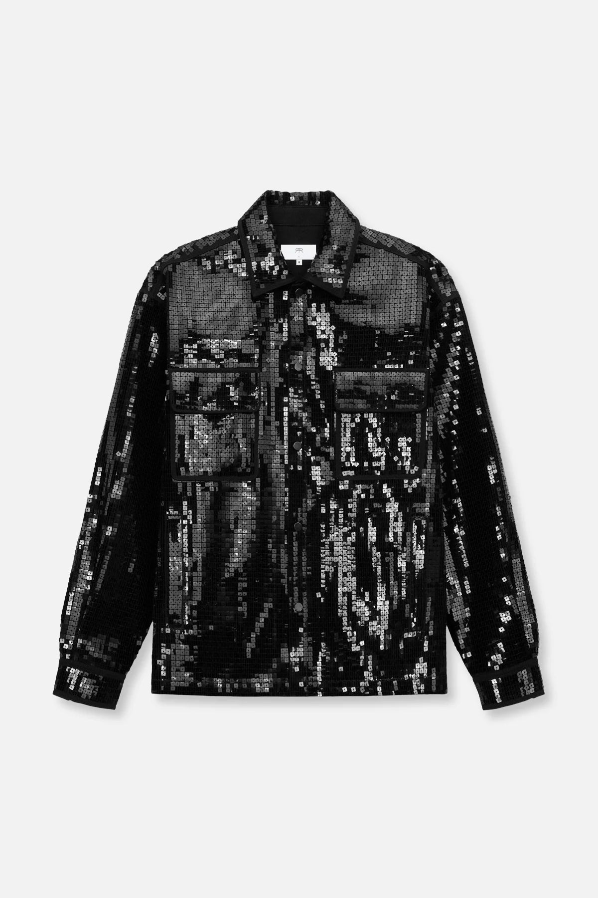 RtA Chest Pocket Shacket - Black Sequin