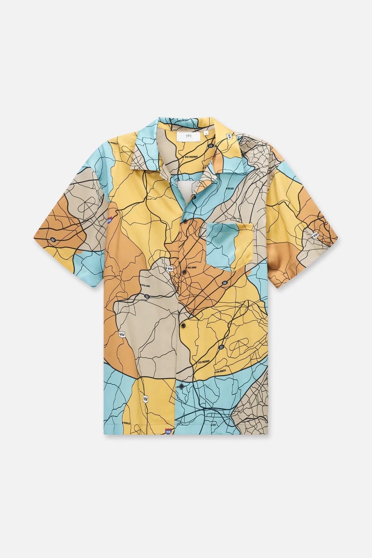 RtA Silk Print Shirt Road Map
