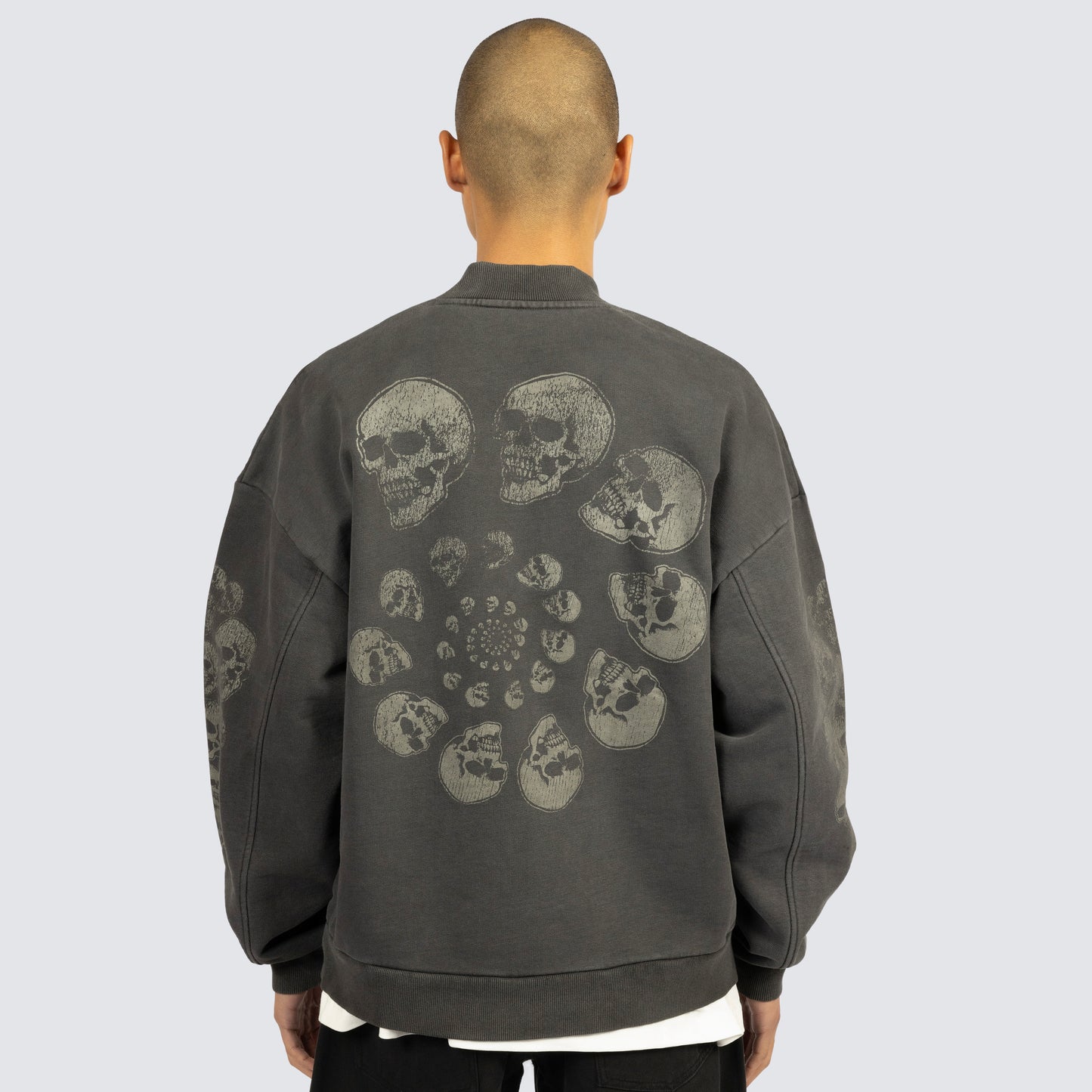 Pleasures Skull Spiral Quarter Zip
