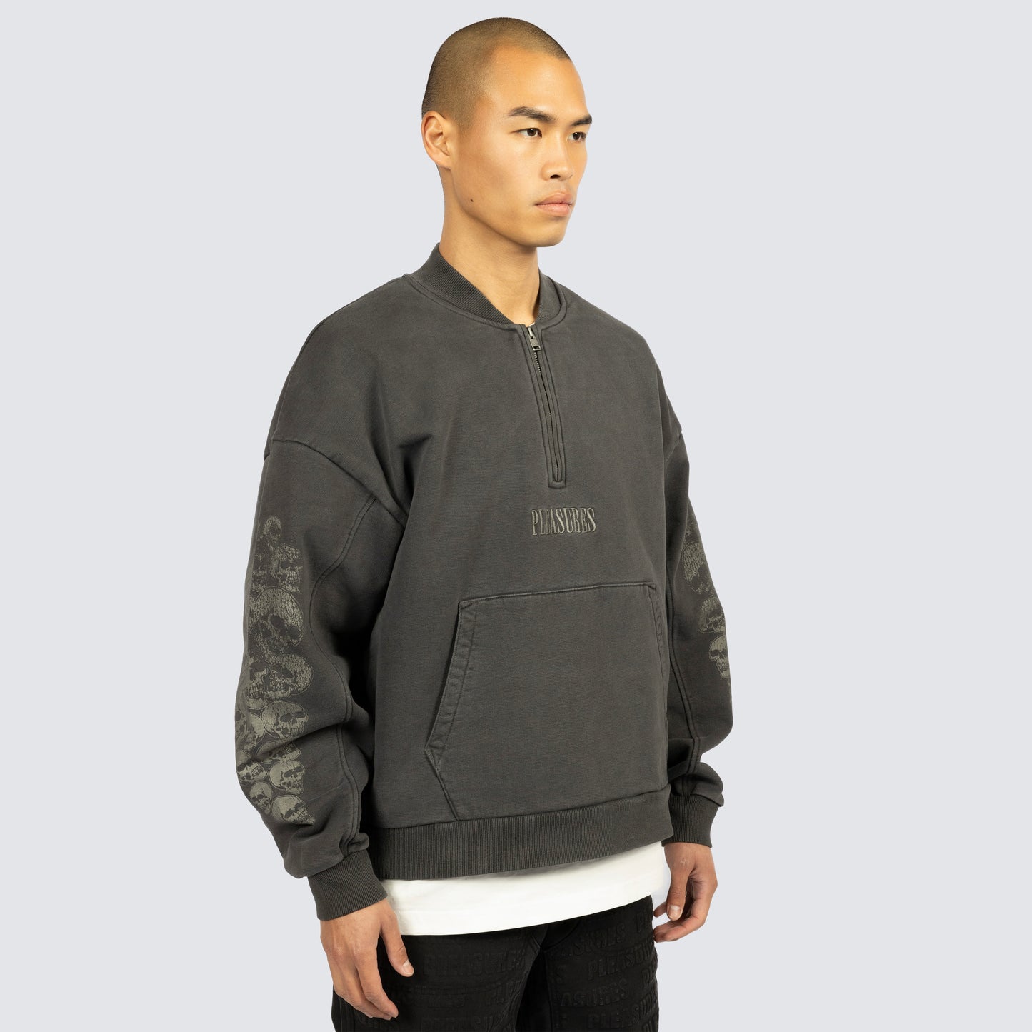 Pleasures Skull Spiral Quarter Zip