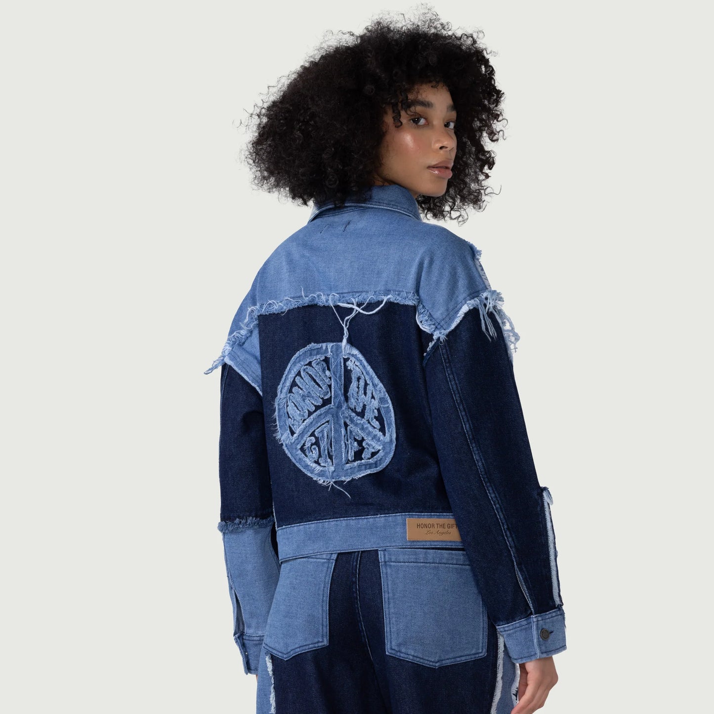 Honor The Gift Womens Patch Denim Jacket