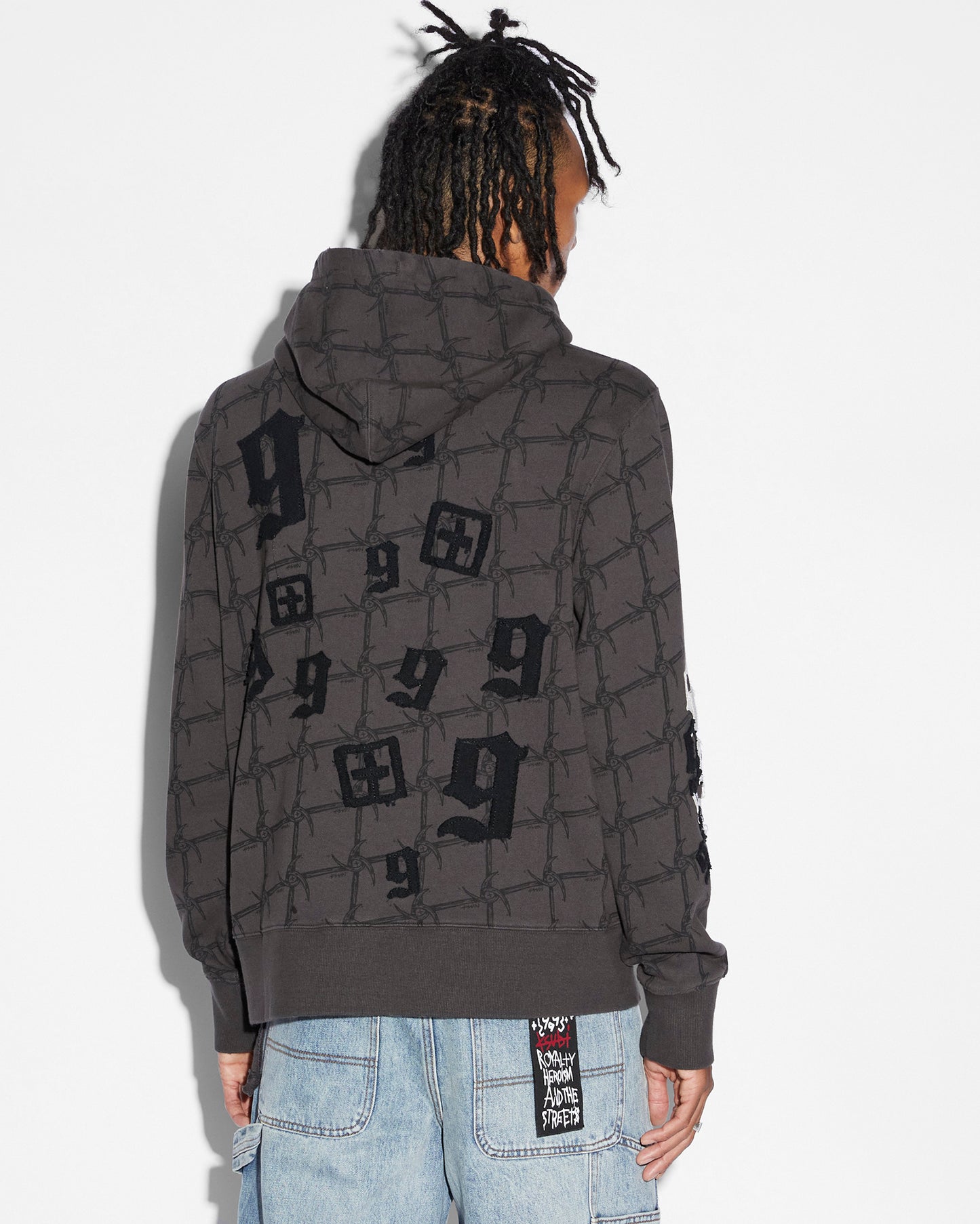 Ksubi 999 Zip Thru Kash Hoodie Faded Black