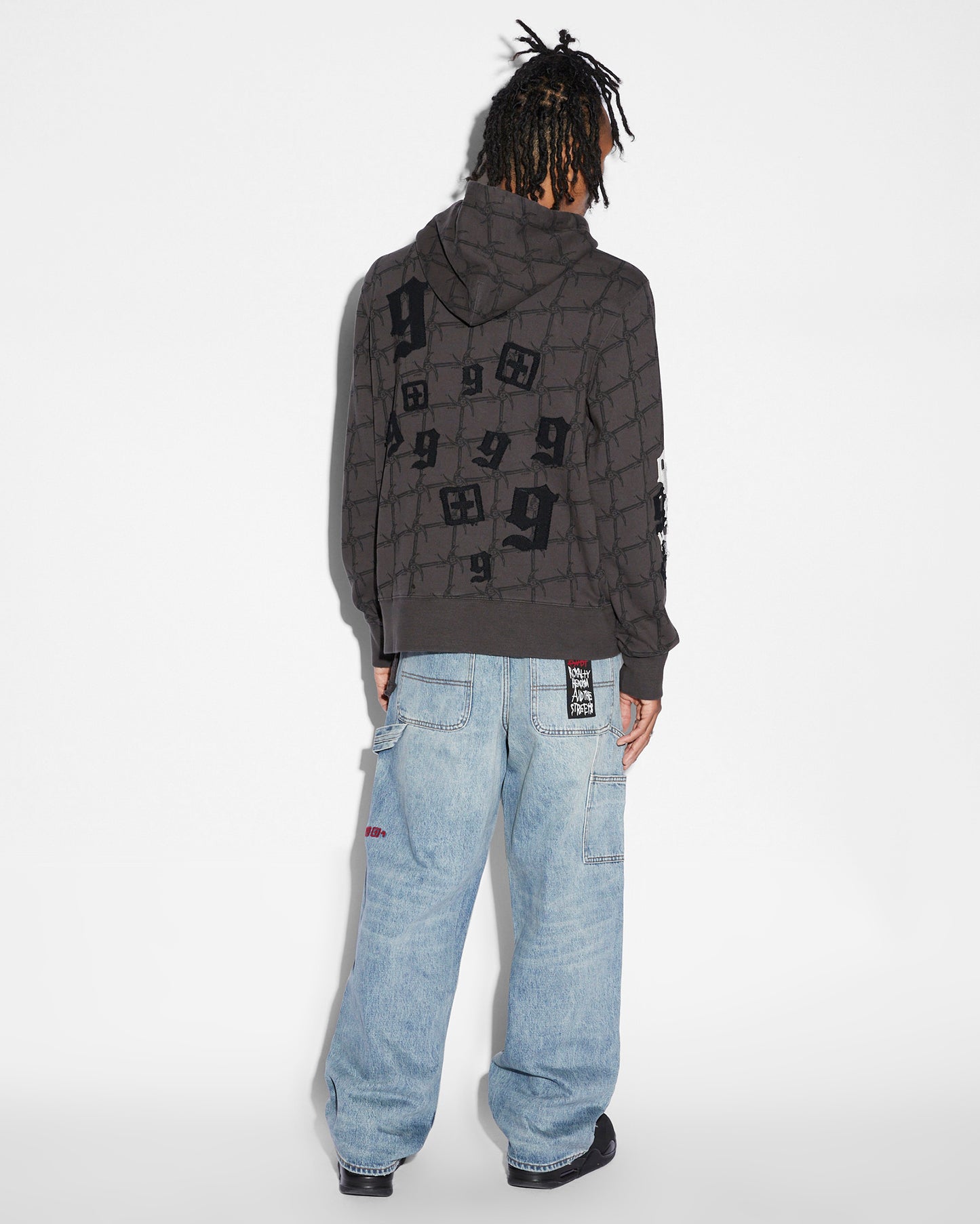 Ksubi 999 Zip Thru Kash Hoodie Faded Black