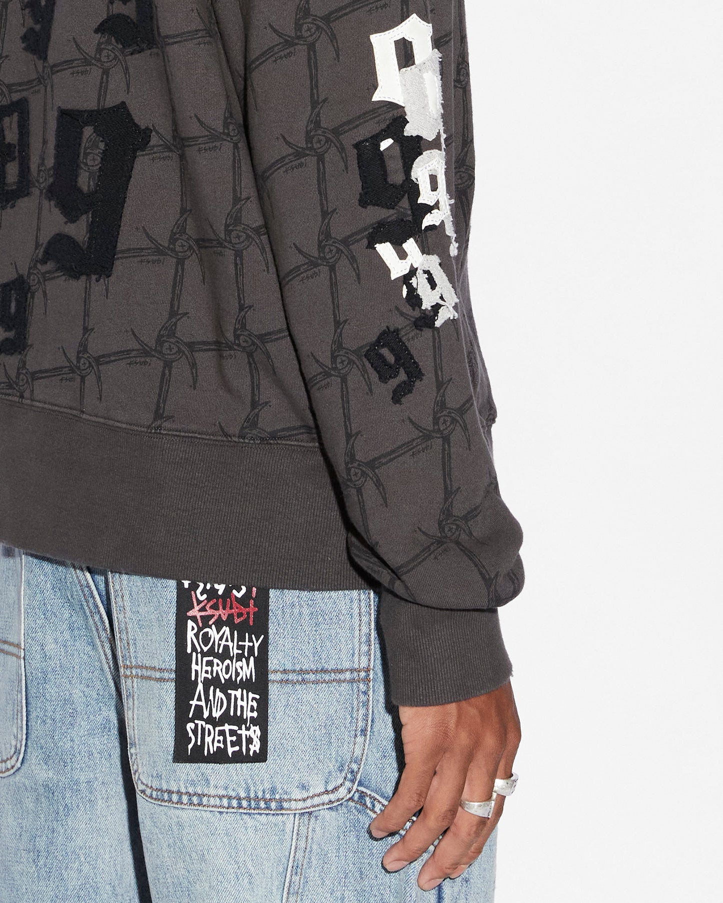 Ksubi 999 Zip Thru Kash Hoodie Faded Black